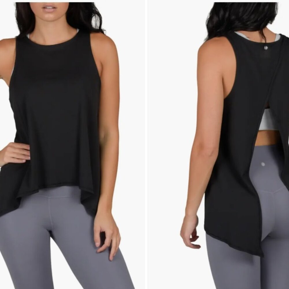 Yogalicious Sleeveless Top, Yoga, Black, Small